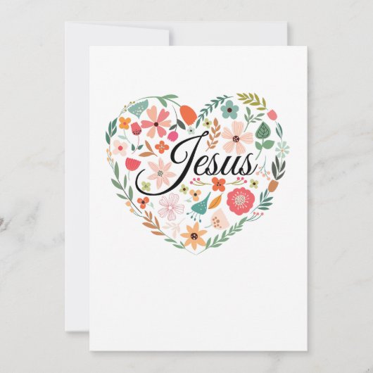 Jezus Boho Christelijk Hart Motief Inspirerend Kaart (Voorkant)
