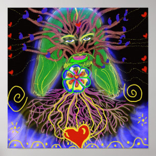 Jezus, boom van het leven poster