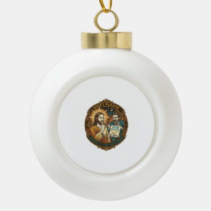 Jezus Boze Buur Geluidsoverlast Luid Feest Politie Keramische Bal Ornament