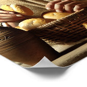 Jezus breekt brood in goddelijke vrede poster (Hoek)