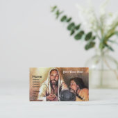 Jezus breekt brood visitekaartje (Staand voorkant)