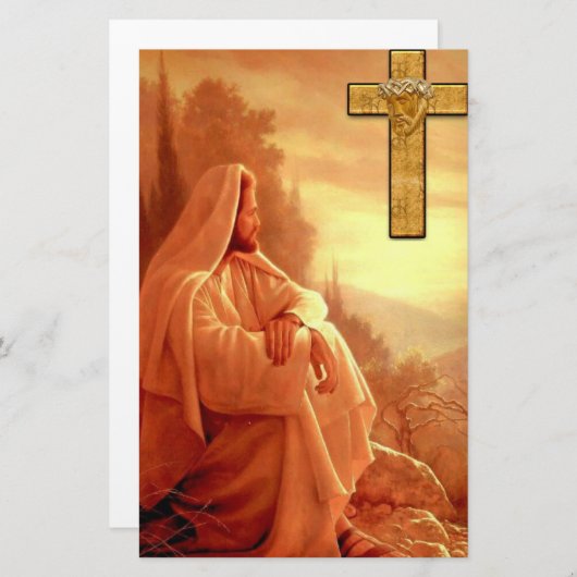 Jezus Briefpapier religieuze katholieke brochures (Voorkant / Achterkant)