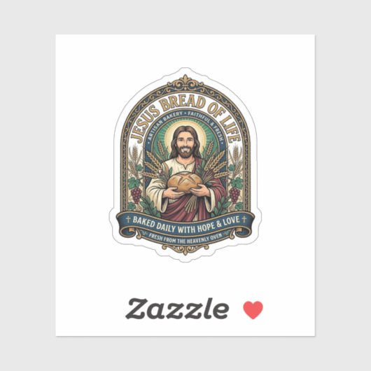 Jezus Brood Des Levens Jezus Brood Leven Bakkerij Sticker (Vel)