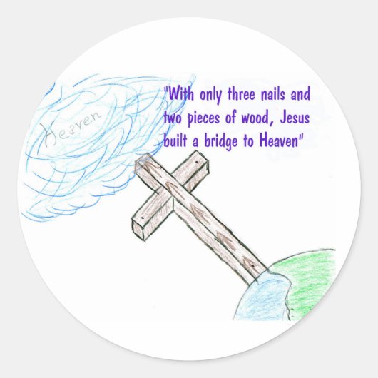 Jezus brugstickers ronde sticker (Voorkant)
