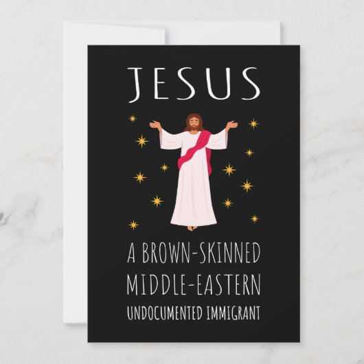 Jezus Bruine huid illegale immigrant I Kaart (Voorkant)
