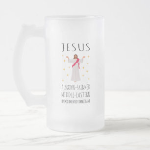Jezus Bruine huid Kleur illegale immigrant I Matglas Bierpul