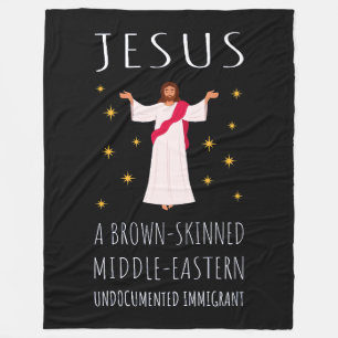 Jezus Bruine Ongedocumenteerde Immigrant I Fleece Deken