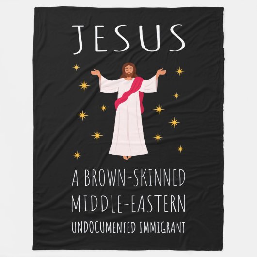 Jezus Bruine Ongedocumenteerde Immigrant I Fleece Deken (Voorkant)