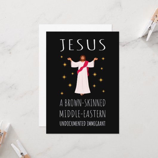 Jezus Bruine Ongedocumenteerde Immigrant Kaart (Voorkant / Achterkant in situ)