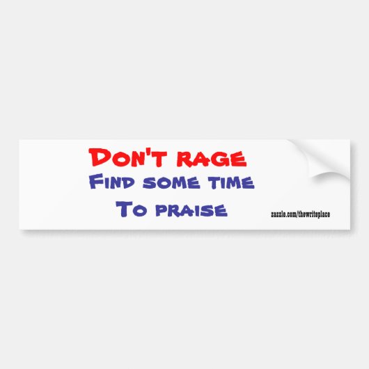 Jezus bumper stickers - geen woede (Voorkant)