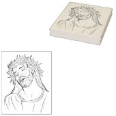 Jezus buste 2 illustratie patroon kunst stempel (Gestempeld)
