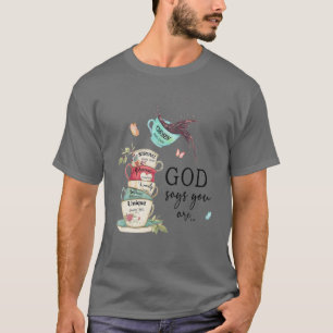 Jezus Butterfly Coffee Faith Christelijke God Zeg  T-shirt