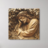 Jezus Carving Canvas Print (Voorkant)