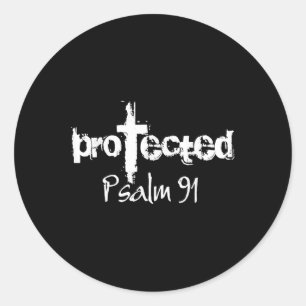 Jezus Christelijk Ontwerp - God beschermde Psalm 9 Ronde Sticker