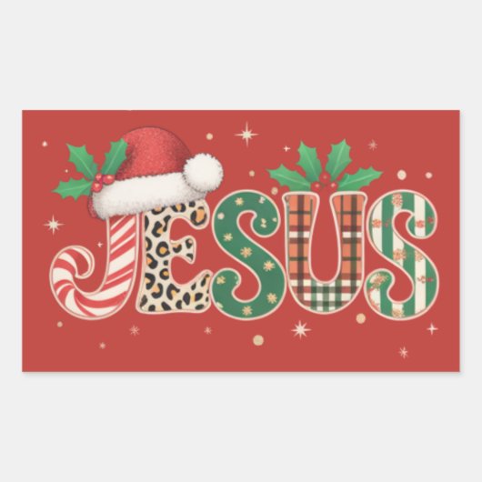 Jezus Christelijk Religieus Gezegde Geloof Bijbelv Rechthoekige Sticker (Voorkant)