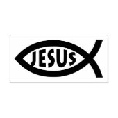 Jezus | Christelijk vissymbool Rubberstempel (Afrduk)