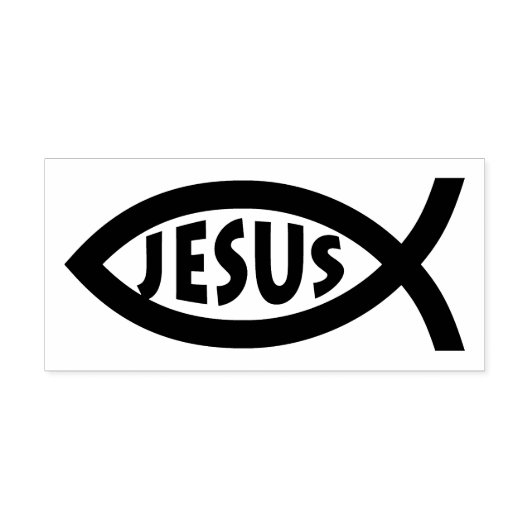 Jezus | Christelijk vissymbool Rubberstempel (Afrduk)