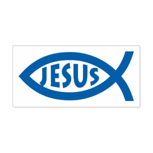 Jezus Christelijk vissymbool Zelfinktende Stempel