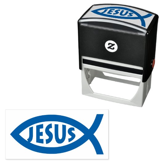 Jezus | Christelijk vissymbool Zelfinktende Stempel (In situ)