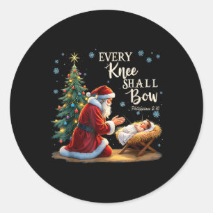 Jezus Christelijke kerstmis elke knie sh Ronde Sticker