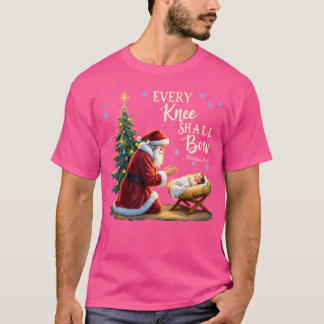 Jezus Christelijke kerstmis elke knie sh T-shirt