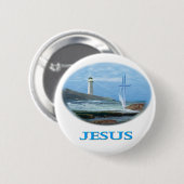 Jezus christen ronde button 5,7 cm (Voorkant /achterkant)