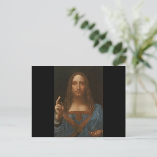 Jezus christt door Leonardo da Vinci, renaissancep Briefkaart (Staand voorkant)