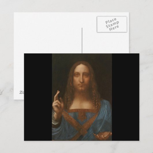 Jezus christt door Leonardo da Vinci, renaissancep Briefkaart (Voorkant / Achterkant)