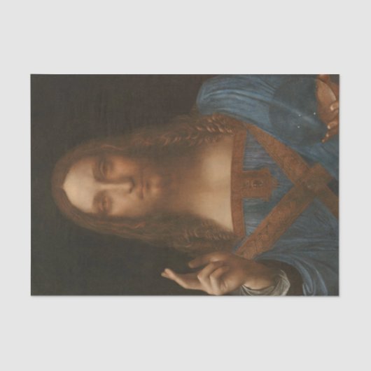 Jezus christt door Leonardo da Vinci, renaissancep Tissuepapier (Voorkant)