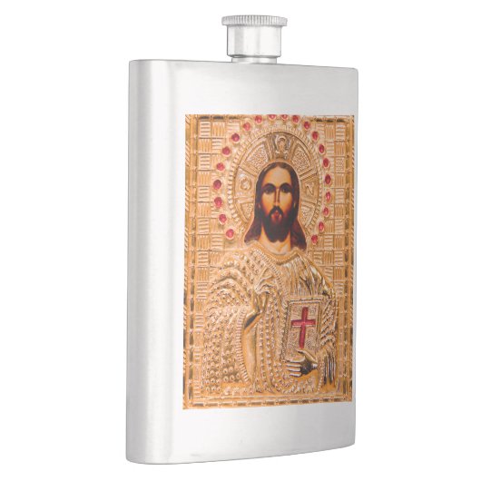 Jezus christt gouden icoon heupfles (Rechts)