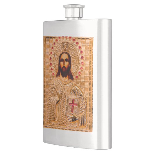 Jezus christt gouden icoon heupfles (Links)