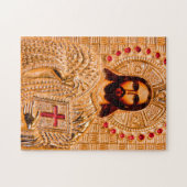 Jezus christt gouden icoon legpuzzel (Horizontaal)
