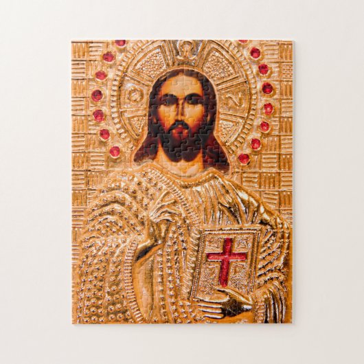 Jezus christt gouden icoon legpuzzel (Verticaal)