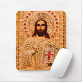Jezus christt gouden icoon muismat (Met muis)
