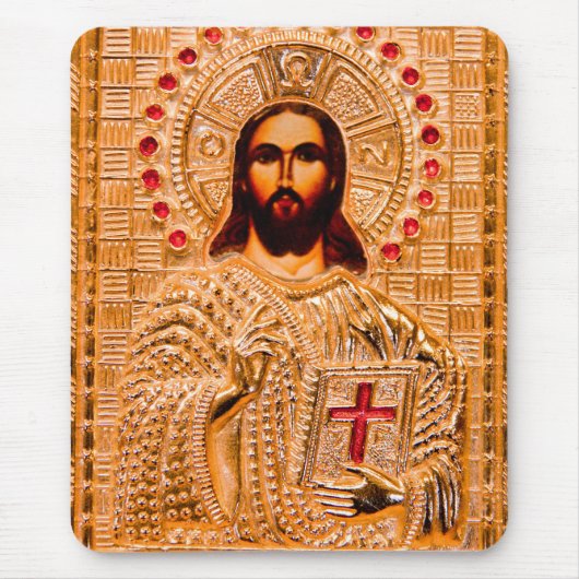 Jezus christt gouden icoon muismat (Voorkant)