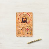 Jezus christt gouden icoon post-it® notes (Op bureau)