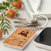 Jezus christt gouden icoon sleutelhanger (Voorkant Rechts)