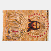 Jezus christt gouden icoon theedoek (Horizontaal)