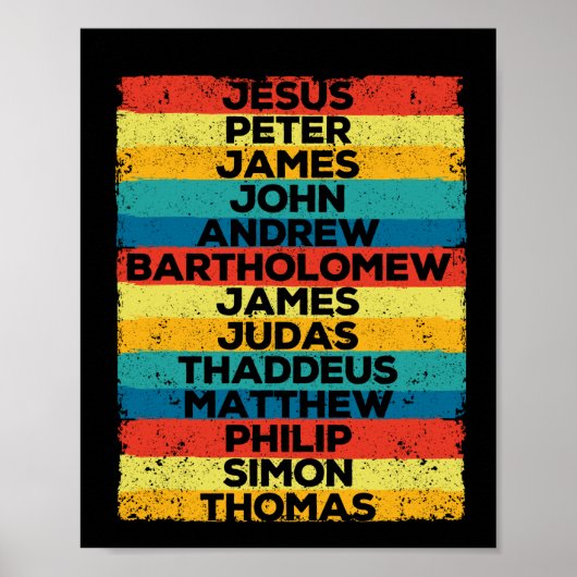 Jezus Christus 12 postboten verwerpen grappige ker Poster (Voorkant)