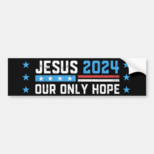 Jezus Christus 2024 Onze enige hoop Bumpersticker (Voorkant)