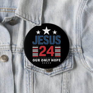 Jezus Christus 2024 President USA Verkiezing Polit Ronde Button 4,0 Cm