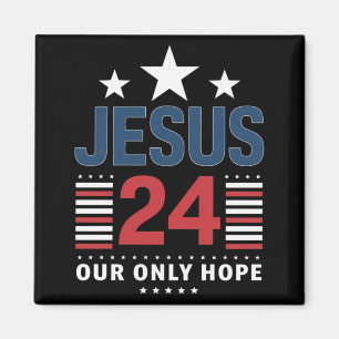Jezus Christus 2024 President VS Verkiezing Politi Magneet