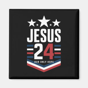 Jezus Christus 2024 President VS Verkiezing Politi Magneet