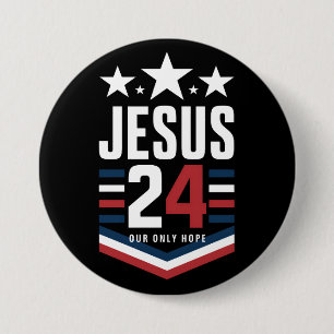 Jezus Christus 2024 President VS Verkiezing Politi Ronde Button 7,6 Cm