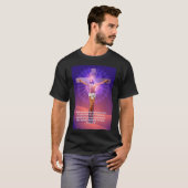 Jezus Christus aan het kruis | Alpha Omega Zwart T-shirt (Voorkant volledig)