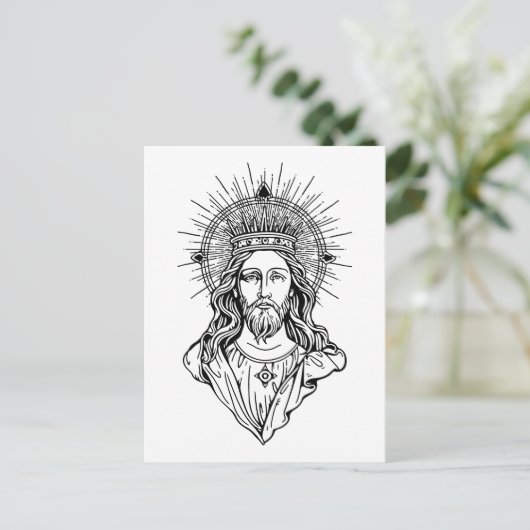 Jezus Christus Art Briefkaart (Staand voorkant)