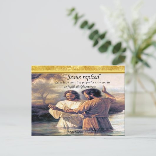 Jezus Christus Baptisme afbeelding één Briefkaart (Staand voorkant)