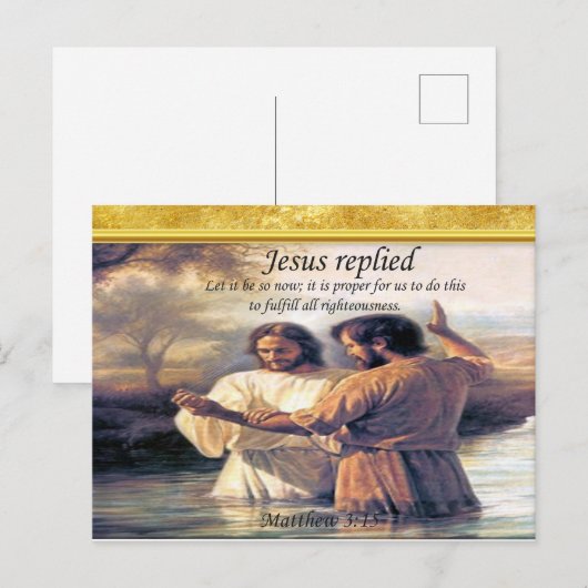 Jezus Christus Baptisme afbeelding één Briefkaart (Voorkant / Achterkant)