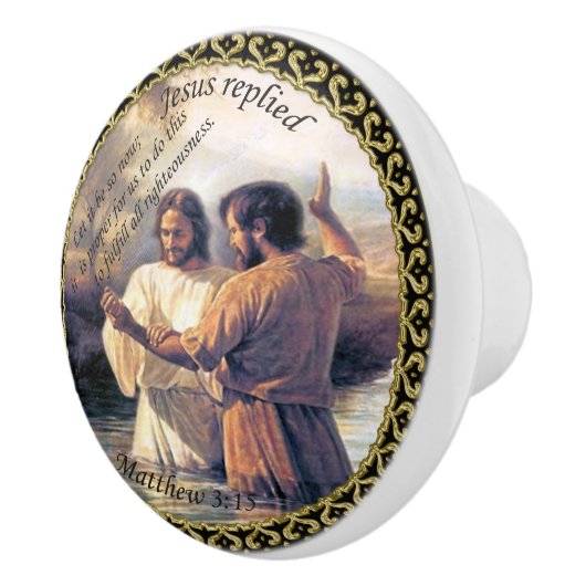 Jezus Christus Baptisme afbeelding één Keramische Knop (Rechts)