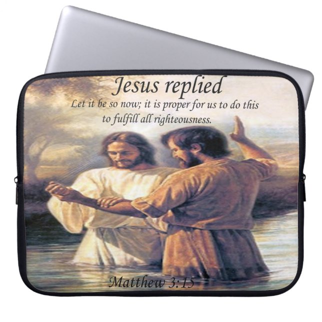 Jezus Christus Baptisme afbeelding één Laptop Sleeve (Voorkant)